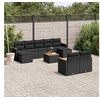 Image de Salon de Jardin avec Coussins 10 pcs, Canapés de Terrasse, Ensemble de Meubles de Patio, Mobilier d'Extérieur, Noir 3258807