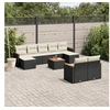 Image de Salon de Jardin avec Coussins 10 pcs, Canapés de Terrasse, Ensemble de Meubles de Patio, Mobilier d'Extérieur, Noir 3258808