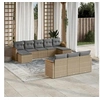 Image de Salon de Jardin avec Coussins 10 pcs, Canapés de Terrasse, Ensemble de Meubles de Patio, Mobilier d'Extérieur, Beige 3258818