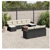 Image de Salon de Jardin avec Coussins 11 pcs, Canapés de Terrasse, Ensemble de Meubles de Patio, Mobilier d'Extérieur, Noir 3258822