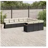Image de Salon de Jardin avec Coussins 11 pcs, Canapés de Terrasse, Ensemble de Meubles de Patio, Mobilier d'Extérieur, Noir 3258829