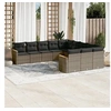 Image de Salon de Jardin avec Coussins 11 pcs, Canapés de Terrasse, Ensemble de Meubles de Patio, Mobilier d'Extérieur, Gris 3258833