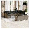Image de Salon de Jardin avec Coussins 13 pcs, Canapés de Terrasse, Ensemble de Meubles de Patio, Mobilier d'Extérieur, Gris 3258861