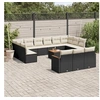 Image de Salon de jardin modulable rotin noir 14 pieces