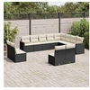 Image de Salon de Jardin avec Coussins 12 pcs, Canapés de Terrasse, Ensemble de Meubles de Patio, Mobilier d'Extérieur, Noir 3258871