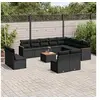 Image de 13-delige Loungeset met kussens poly rattan zwart3258877