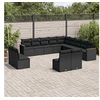 Image de 13-delige Loungeset met kussens poly rattan zwart3258884