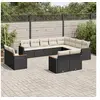 Image de Salon de Jardin avec Coussins 12 pcs, Canapés de Terrasse, Ensemble de Meubles de Patio, Mobilier d'Extérieur, Noir 3258913