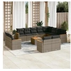 Image de Salon de jardin modulable - Lot de 13 pièces - Résine tressée gris 12 personnes