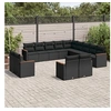 Image de 13-delige Loungeset met kussens poly rattan zwart3258926