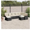 Image de Salon de Jardin avec Coussins 9 pcs, Canapés de Terrasse, Ensemble de Meubles de Patio, Mobilier d'Extérieur, Noir 3258941