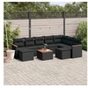 Image de Salon de Jardin avec Coussins 10 pcs, Canapés de Terrasse, Ensemble de Meubles de Patio, Mobilier d'Extérieur, Noir 3258947