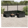 Image de Salon de Jardin avec Coussins 14 pcs, Canapés de Patio, Ensemble de Meubles, Mobilier de Terrasse Extérieur, Noir 3218557