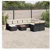 Image de Salon de Jardin avec Coussins 11 pcs, Canapés de Terrasse, Ensemble de Meubles de Patio, Mobilier d'Extérieur, Noir 3258962