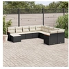 Image de Salon de Jardin avec Coussins 11 pcs, Canapés de Terrasse, Ensemble de Meubles de Patio, Mobilier d'Extérieur, Noir 3258969