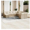 Image de Salon de jardin modulable resine tressee 11 personnes 11 pieces 62 x 62 x 69 cm beige