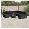 Image de Noir resine tressee 11 personnes salon de jardin modulable 62.0 x 62 x 69 12 pieces