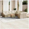 Image de Salon de jardin modulable GENERIQUE 12 pieces beige resine tressee 62 x 62 x 69 cm 11 personnes