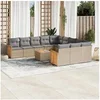 Image de Salon de jardin modulable 13 pieces resine tressee 12 personnes 62 x 62 x 69 cm beige