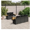 Image de Salon de Jardin avec Coussins 6 pcs, Canapés de Terrasse, Ensemble de Meubles de Patio, Mobilier d'Extérieur, Noir 3259024