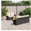Image de Salon de Jardin avec Coussins 6 pcs, Canapés de Terrasse, Ensemble de Meubles de Patio, Mobilier d'Extérieur, Noir 3259025