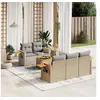 Image de Salon de jardin 5 personnes rotin 6 pieces 55 x 62 x 69 cm beige
