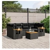 Image de Salon de Jardin avec Coussins 7 pcs, Canapés de Terrasse, Ensemble de Meubles de Patio, Mobilier d'Extérieur, Noir 3259038
