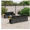 Image de Salon de Jardin avec Coussins 8 pcs, Canapés de Terrasse, Ensemble de Meubles de Patio, Mobilier d'Extérieur, Noir 3259045