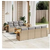 Image de Salon de jardin modulable rotin beige 7 personnes 55 x 62 x 69 cm 8 pieces