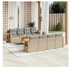 Image de Salon de Jardin avec Coussins 9 pcs, Canapés de Terrasse, Ensemble de Meubles de Patio, Mobilier d'Extérieur, Beige 3259063