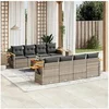 Image de Salon de jardin modulable resine tressee 9 pieces 8 personnes 55 x 62 x 69 cm gris