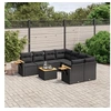 Image de Salon de Jardin avec Coussins 9 pcs, Canapés de Terrasse, Ensemble de Meubles de Patio, Mobilier d'Extérieur, Noir 3259066