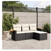 Image de Salon de Jardin avec Coussins 4 pcs, Canapés de Terrasse, Ensemble de Meubles de Patio, Mobilier d'Extérieur, Noir 3259144