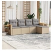 Image de Salon de Jardin avec Coussins 5 pcs, Canapés de Terrasse, Ensemble de Meubles de Patio, Mobilier d'Extérieur, Beige 3259161