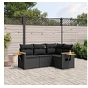 Image de 4-delige Loungeset met kussens poly rattan zwart3259171