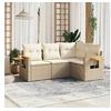 Image de 4-delige Loungeset met kussens poly rattan beige3259174