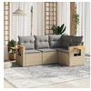 Image de Salon de Jardin avec Coussins 4 pcs, Canapés de Terrasse, Ensemble de Meubles de Patio, Mobilier d'Extérieur, Beige 3259175