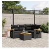 Image de 5-delige Loungeset met kussens poly rattan zwart3259178