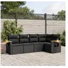 Image de Salon de Jardin avec Coussins 5 pcs, Canapés de Terrasse, Ensemble de Meubles de Patio, Mobilier d'Extérieur, Noir 3259185