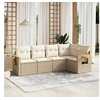 Image de Salon de Jardin avec Coussins 5 pcs, Canapés de Terrasse, Ensemble de Meubles de Patio, Mobilier d'Extérieur, Beige 3259188