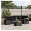 Image de Salon de Jardin avec Coussins 6 pcs, Canapés de Terrasse, Ensemble de Meubles de Patio, Mobilier d'Extérieur, Noir 3259192