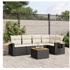 Image de Salon de Jardin avec Coussins 6 pcs, Canapés de Terrasse, Ensemble de Meubles de Patio, Mobilier d'Extérieur, Noir 3259193