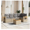 Image de Salon de jardin modulable beige rotin 6 pieces 62 x 62 x 69 cm 5 personnes