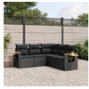 Image de Salon de Jardin avec Coussins 5 pcs, Canapés de Terrasse, Ensemble de Meubles de Patio, Mobilier d'Extérieur, Noir 3259199