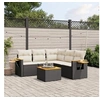 Image de Salon de Jardin avec Coussins 6 pcs, Canapés de Terrasse, Ensemble de Meubles de Patio, Mobilier d'Extérieur, Noir 3259207