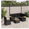 Image de Salon de Jardin avec Coussins 6 pcs, Canapés de Terrasse, Ensemble de Meubles de Patio, Mobilier d'Extérieur, Noir 3259220