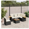 Image de Salon de Jardin avec Coussins 6 pcs, Canapés de Terrasse, Ensemble de Meubles de Patio, Mobilier d'Extérieur, Noir 3259221