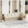 Image de Salon de Jardin avec Coussins 6 pcs, Canapés de Terrasse, Ensemble de Meubles de Patio, Mobilier d'Extérieur, Beige 3259230
