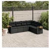 Image de Salon de jardin modulable 6 personnes 6 pieces noir 62.0 x 62 x 69 cm resine tressee