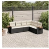 Image de Salon de Jardin avec Coussins 6 pcs, Canapés de Terrasse, Ensemble de Meubles de Patio, Mobilier d'Extérieur, Noir 3259242
